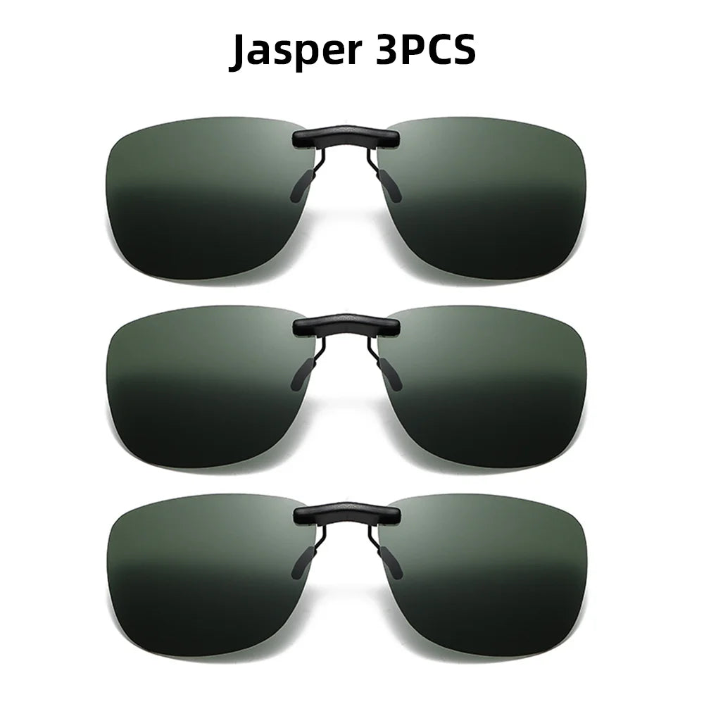 VIVIBEE Driving Clip On Sunglasses Unisex Eyeglasses Men Polarized Women Night Vision Fishing UV400 Outdoor Sun Glasses