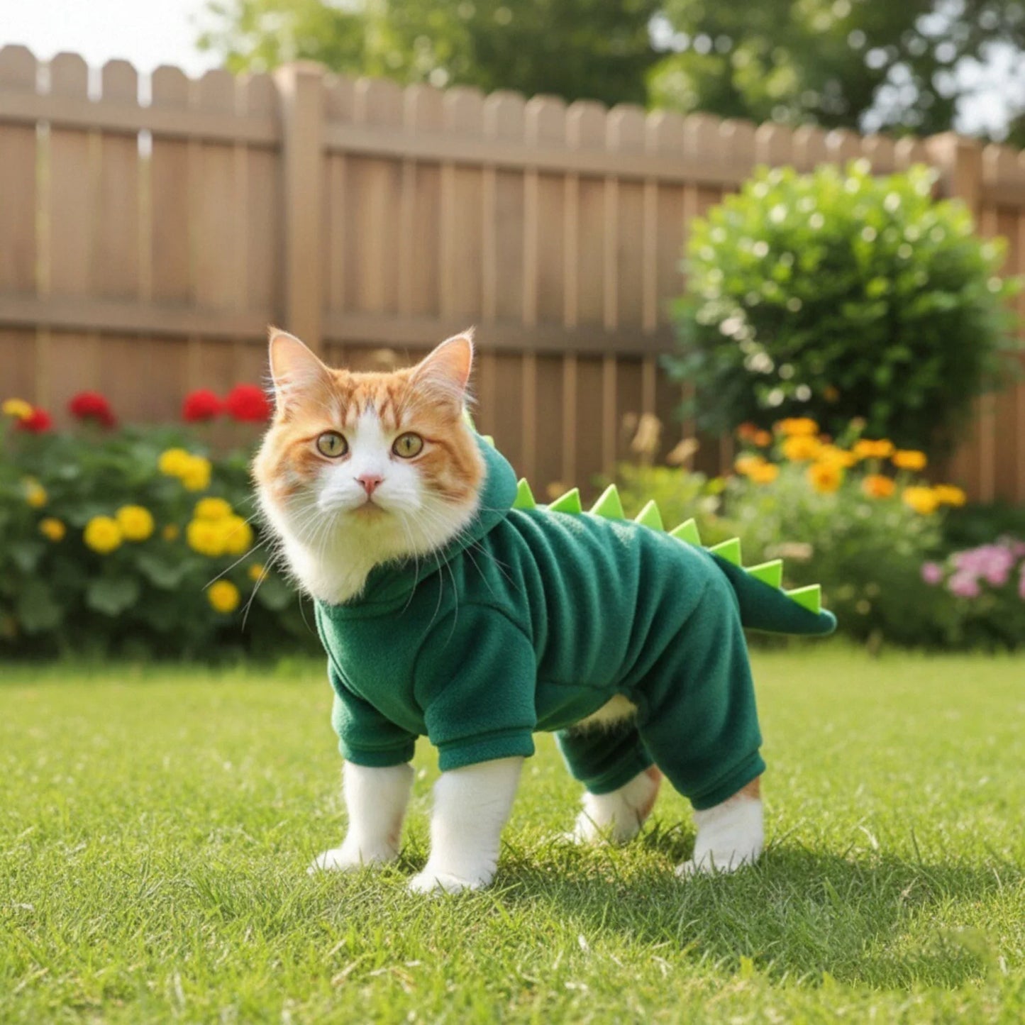 Cozy Dinosaur Cat Clothing Set Plush Lined Soft and Lightweight For Small Pets Costume Party and Outdoor Use Autumn Winter Wear