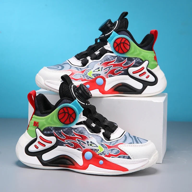 Kids Sneakers Fashion Basketball Shoes for Children Boys Breathable Mesh Sneakers Casual Sports Shoes 2026 New Design Trainers