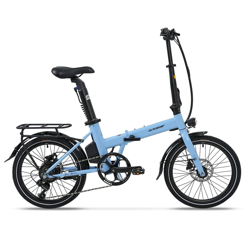 Folding Electric Bicycle 350W, 36V 8Ah/12Ah Removable Battery, 20Inch*1.75 Tires, 25Km/h, 7Speed City Commuter Travel Ebike