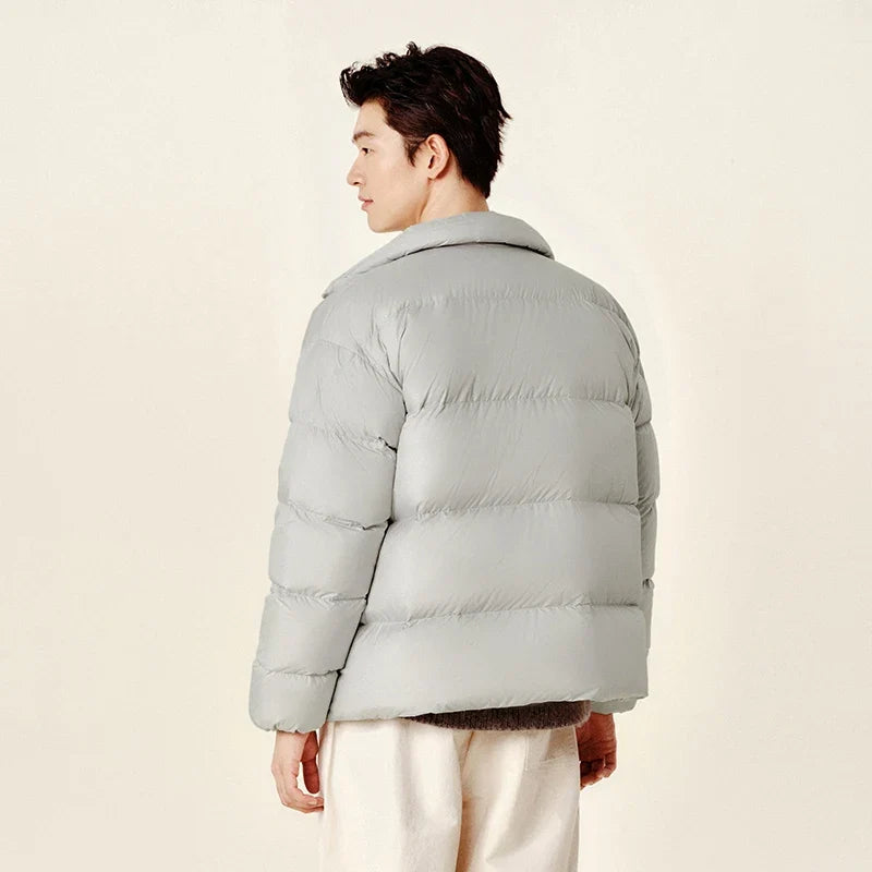Semir Down Jacket Men Winter Three-proof Windproof Waterproof Stain Resistant Thick Stand Collar Puffer Coat Lightweight Warm