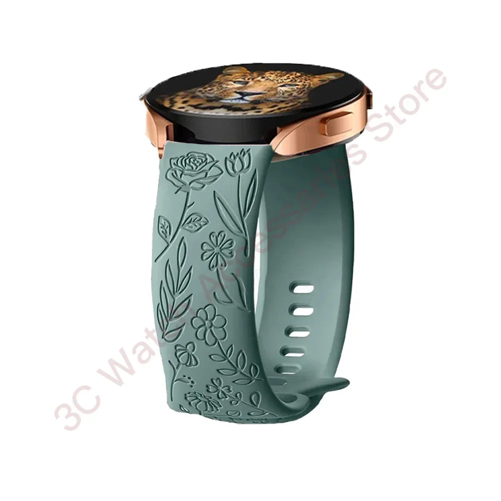 Suunto Race, Vertical & 9 Peak Rose Engraved Silicone Band