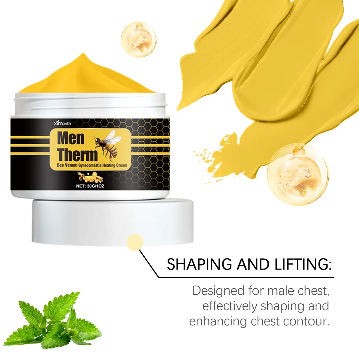 15ml Men's Bee Male Breast Warming Oil Chest Firming Massage Serum Chest Firming Oil Skin Care