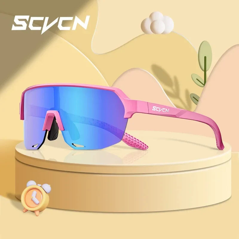 SCVCN New Children Cycling Sunglasses Outdoor Road Bike Eyewear Girls MTB Camping Hiking Glasses Teenager Sports UV400 Goggles