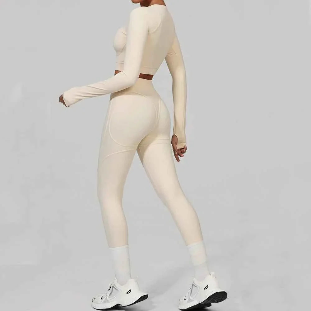 Traje deportivo de yoga sin costuras de cintura alta XP160