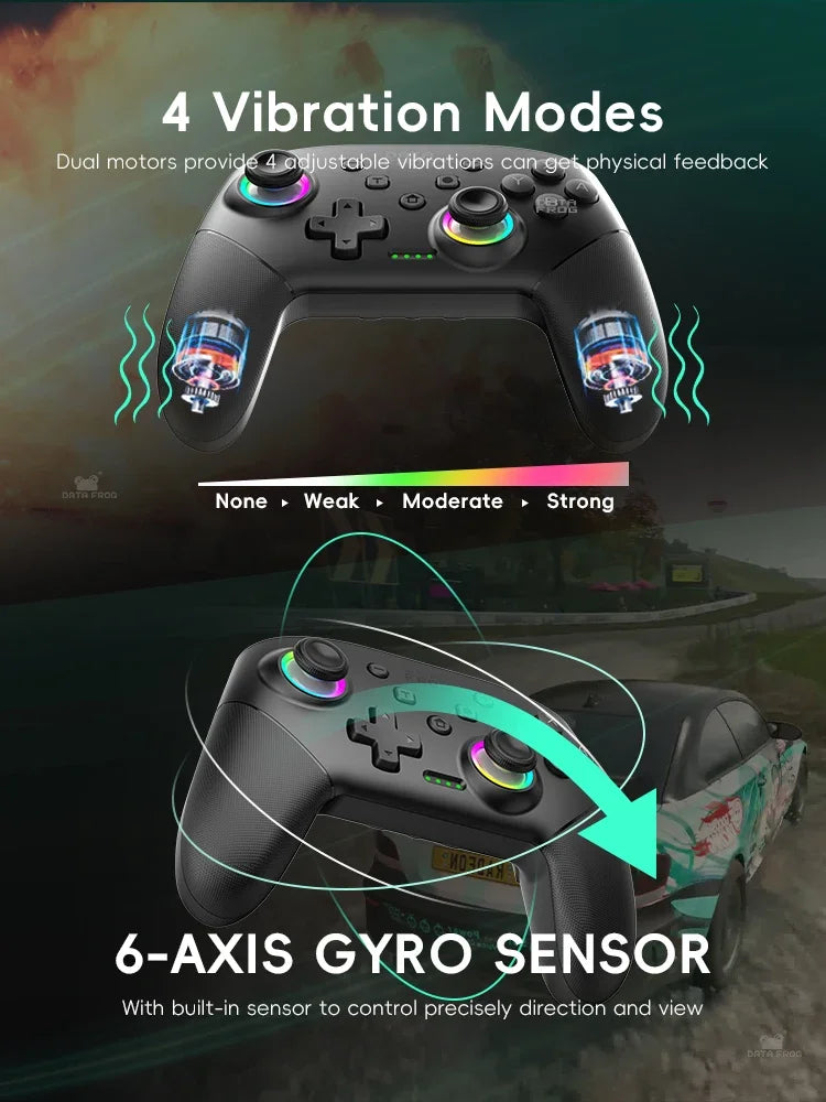 DATA FROG Wireless Game Controller for Switch / OLED / Lite / Switch 2 Console Programmable Joystick Gamepad for PC