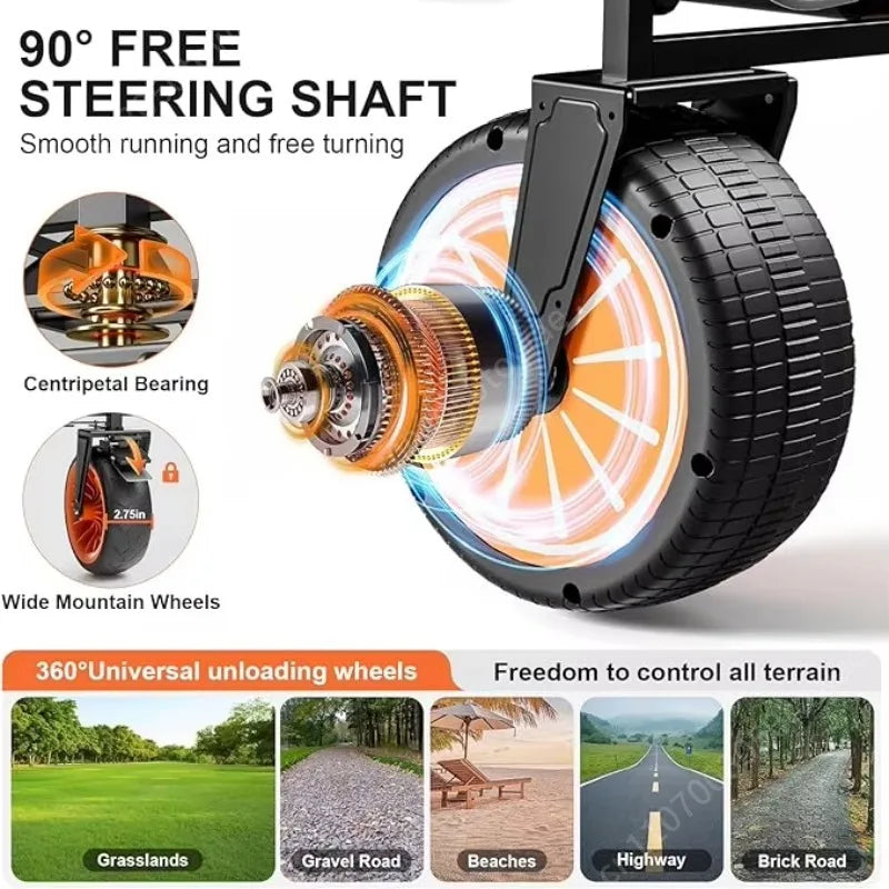 100L Electric Powered Camping Wagon, 150kg Heavy-Duty Foldable Utility