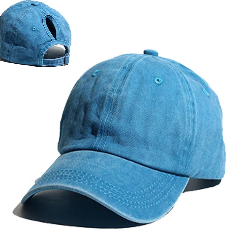 Distressed Ponytail Baseball Cap