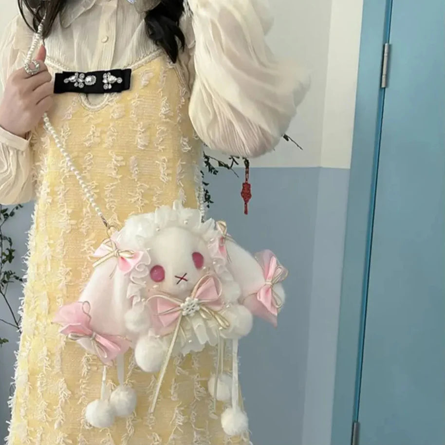 Bolso de peluche Conejo y Lazos