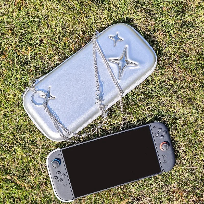 New Portable Carrying Case for Switch 2 Retro Silver Game Console Storage Bag Eva Hard Handbag Travel Bag Gaming Accessories