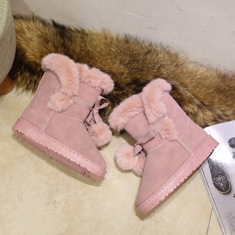 Botas de invierno rosas peludas