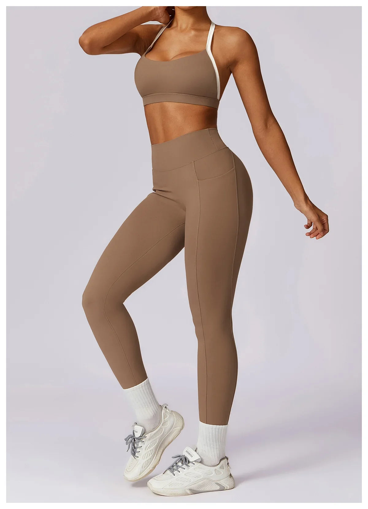 2-Piece Activewear Set – Long Sleeve Crop Top & Leggings