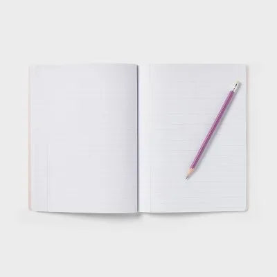 70-Pack Wide Rule Composition Notebook 7.5"X9.75" Poly Cover 70 Sheets Pastel Pink for Home Office School Essentials