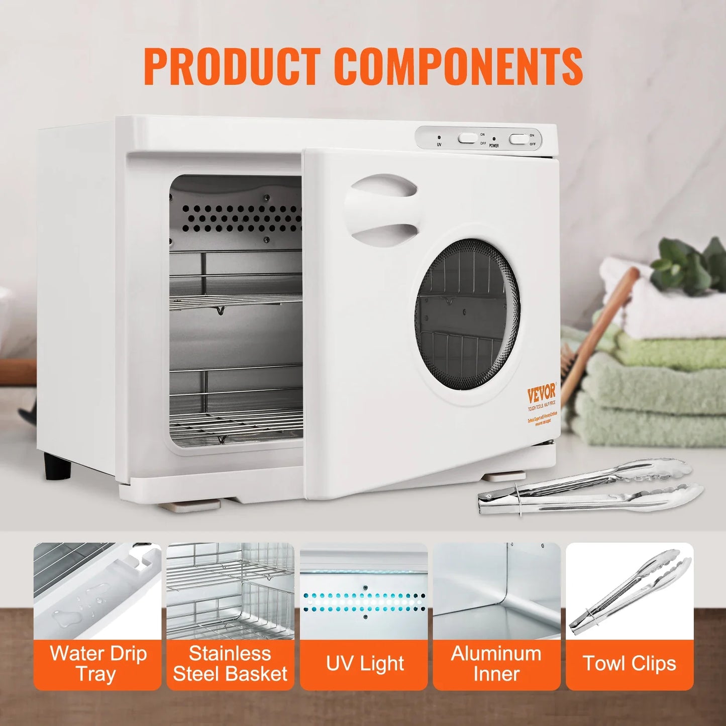 SucceBuy Hot Towel Warmer 8/23L Large Capacity with See Through Window 2-in-1 Quick All-round Heating for Facials SPA Massage Salon