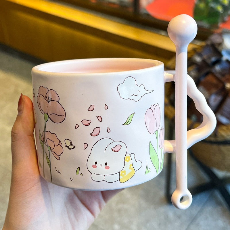 Tazas de Conejito de Flores