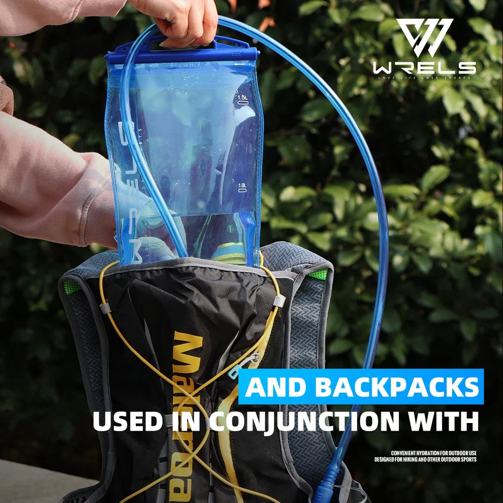 WRELS Foldable Silicone Water Bottle Outdoors Traveling Sport Running Cycling Kettle Water Bottle BPA Free 500ml With Straw