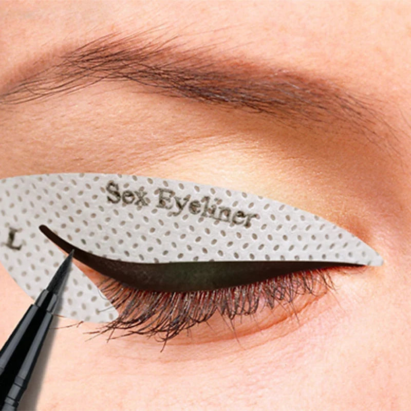 4 Sheets Quick Stencils Eyeliner Eye Makeup Shaping Auxiliary Stickers Eyeshadow Eyebrows Styling Drawing Template Guide Card
