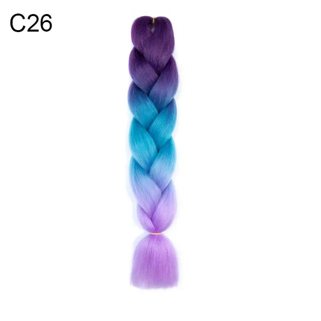 24-Inch Yaki Braids Ombre Jumbo Braiding Hair | Green Synthetic Hair Extensions for DIY Styles