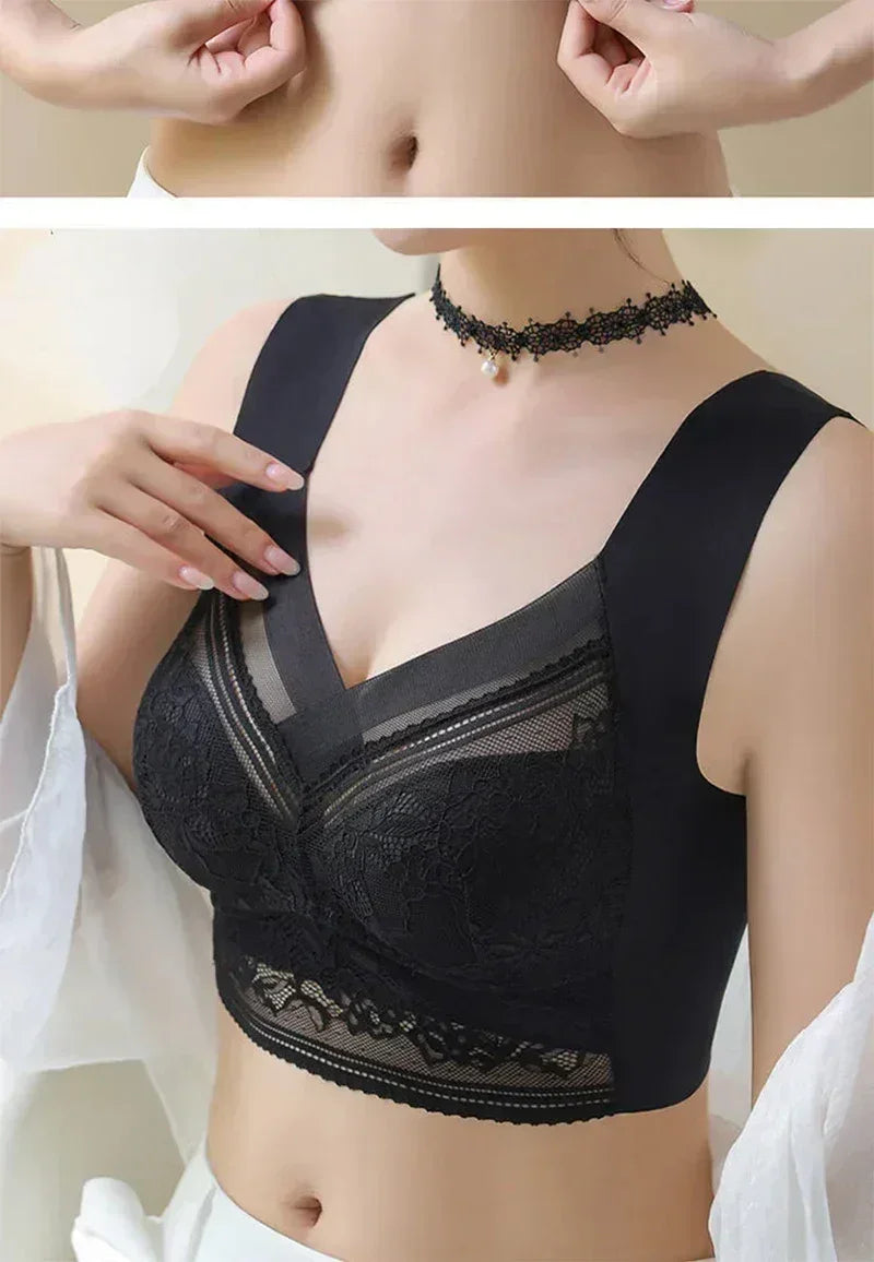 L-6L Mujeres Sujetador Grande Push Up Seda de Hielo Sin Costuras Sujetador Bralette Encaje Sin Aros Sujetadores de Verano Talla Grande Lencería Ropa Interior 15019
