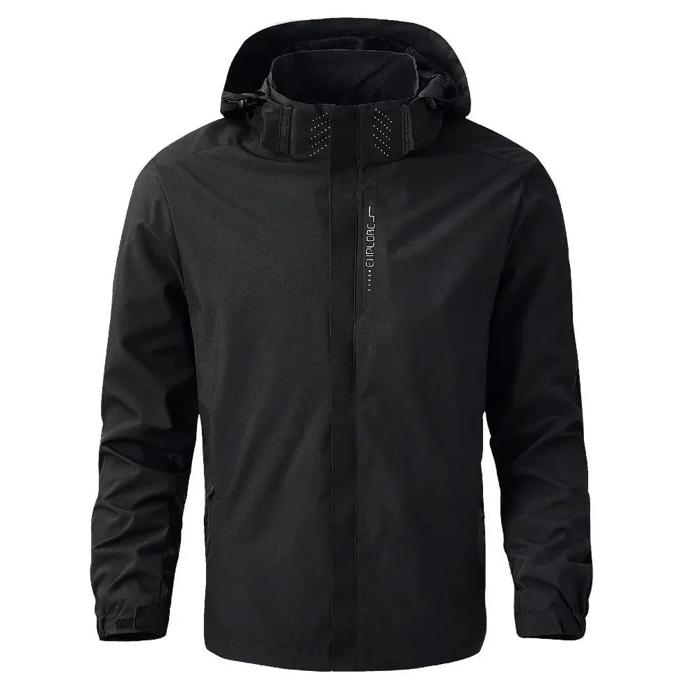 Men's Outdoor Waterproof Raincoat Lightweight Cycling Coat with Hood Streetwear Hiking Windproof Jacket Climbing Outdoor Jackets