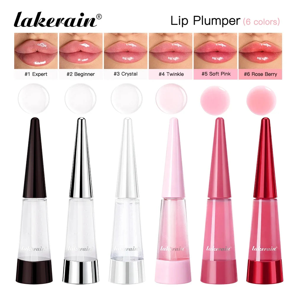 Lakerain Instant Lip Plumper Gloss Oil Lip Long-Lasting Moisturizer Volume Boosting Lip Oil Volumizing & Hydrating Non-Dry Plump