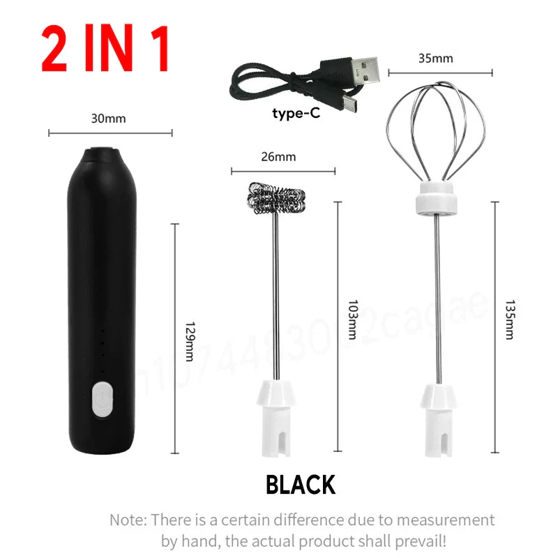 Upgraded Electric Coffee Frother And Milk Whisk USB Rechargeable