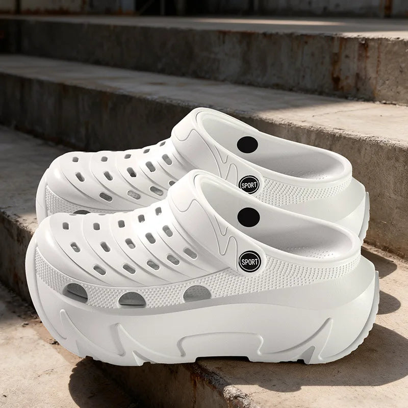 Thick Sole Fashion Clogs For Women Summer Platform Shoes Soft EVA Girls Indoor Street Slippers Female  Leisure Wedges Sandals