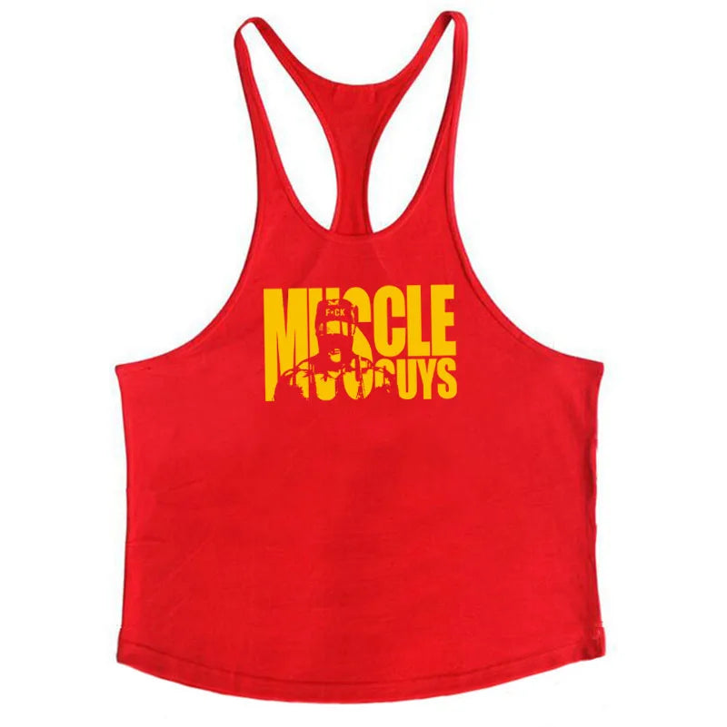 Camiseta Muscleguys sin mangas tipo tirantes finos para fitness