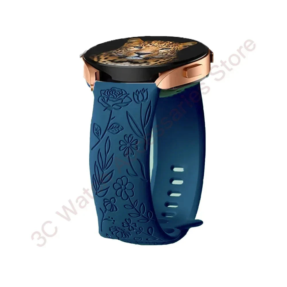 Motorola Moto Watch Rose Engraved Silicone Band