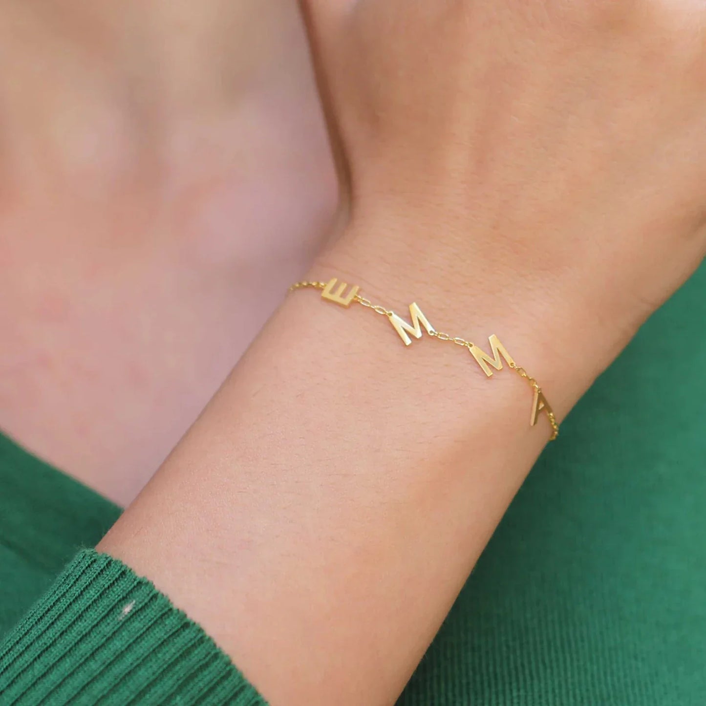 Lemegeton Customized Initial Bracelet with Symbol A-Z Letters Bracelets Stainless Steel Jewelry for Mom Mama Personalized Gifts