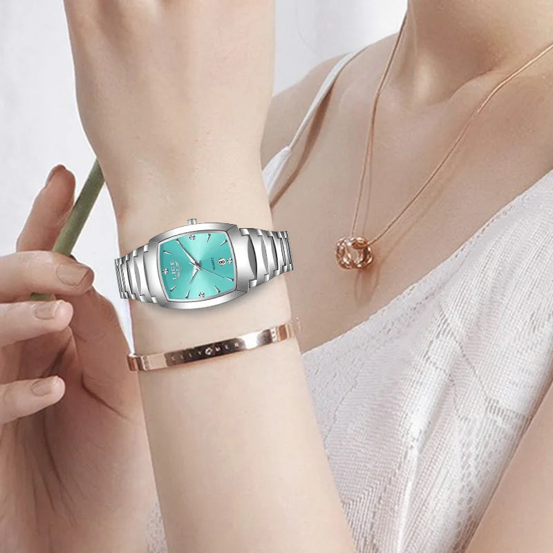 Women's Sculpted Bracelet Tonneau Quartz Watch