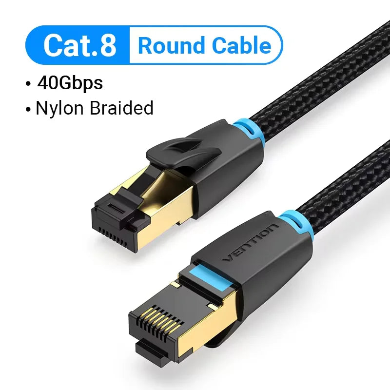 Vention Cat8 Ethernet Cable SFTP 40Gbps 2000MHz Cat 8 RJ45 Network Lan Patch Cord for Router Modem Internet RJ 45 Ethernet Cable