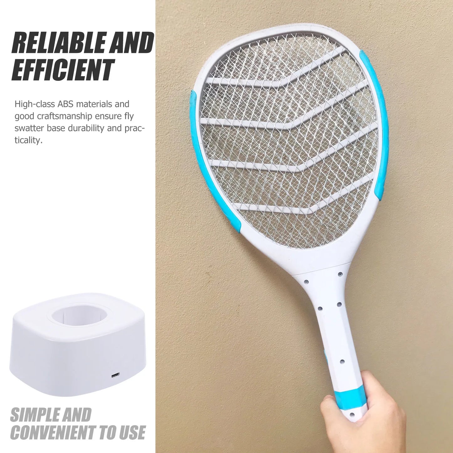 Electric Mosquito Swatter Charging Base | Compact Storage and Pest Control Accessory