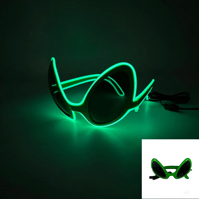 Glowing Glasses for Night Club Performers LED Glasses Party Dancing Rave Christmas 6V Led Futuristic Soldier Glasses Neon Lights