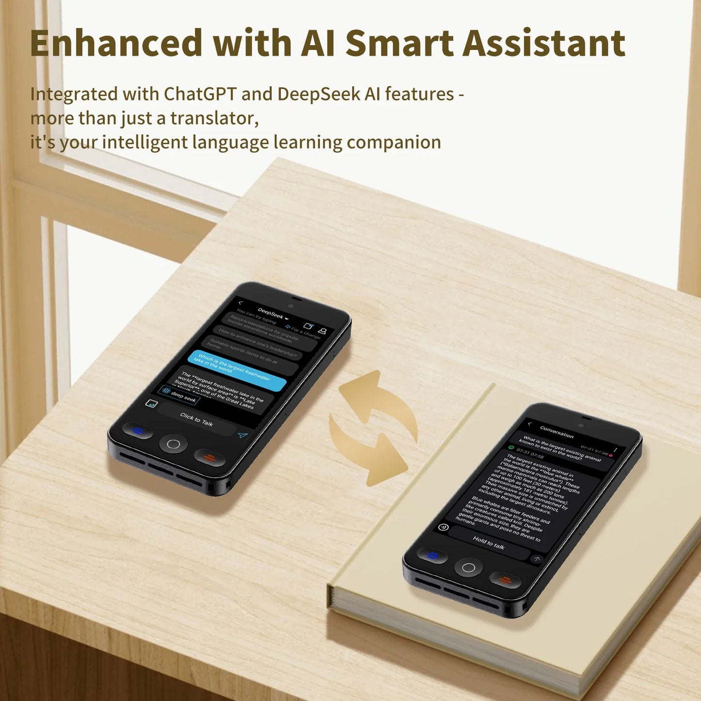 Language Translator Device with 148 Languages Voice Portable Ai  Translating Offline Translation Support Voice Video Recording