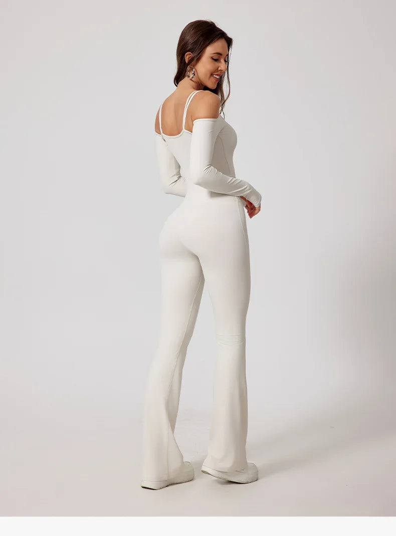 Mono de Yoga para Mujer, Peto Deportivo, Pantalones Acampanados