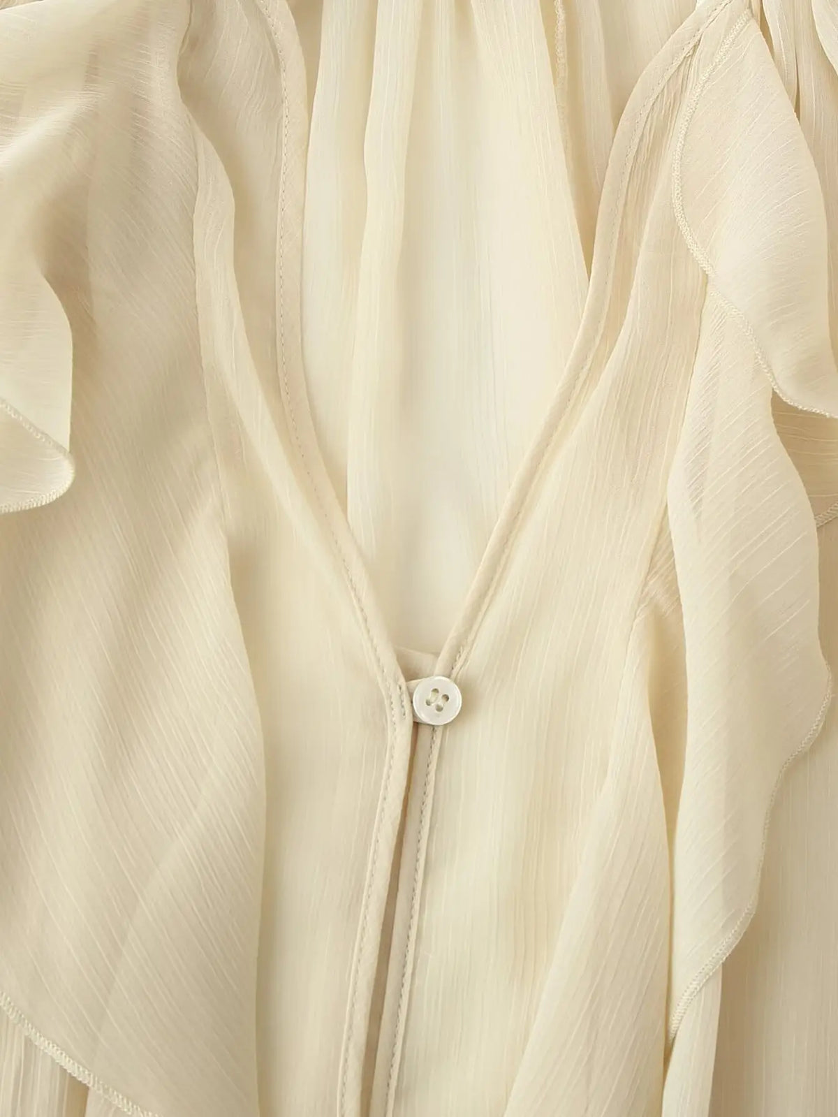 Foridol Ruffles Tiered V Neck Blouse Women Summer Spring Long Sleeve Casual Blusa Chiffon Blouses Buttons New in Female Top 2025