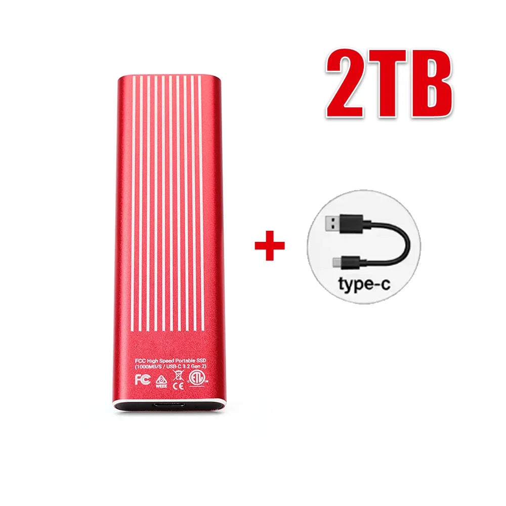 High Speed External Portable SSD 6TB 12TB Plug and Play Mobile Hard Drive Compatible with Windows IOS Android DevicesHigh Speed