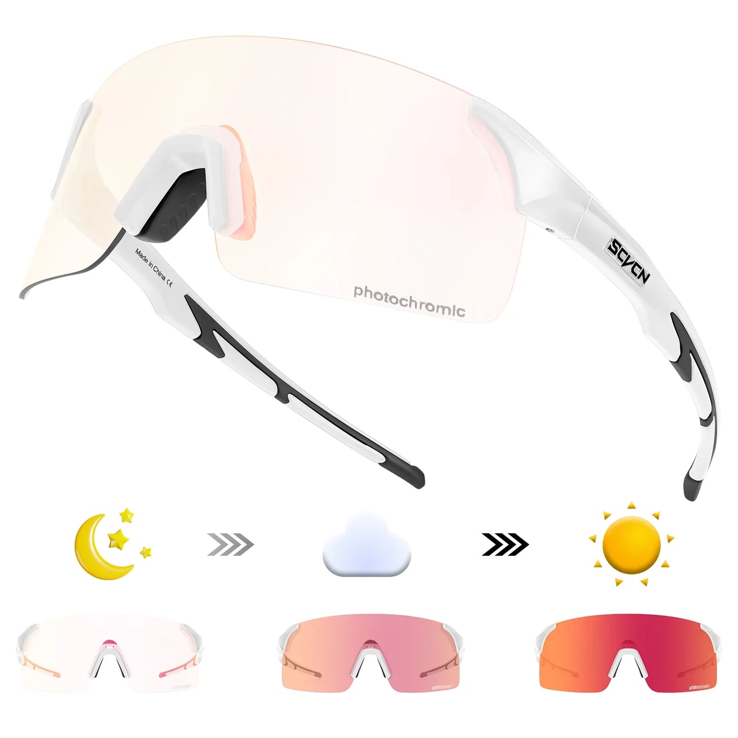 Photochromic UV400 Cycling Sunglasses for Sports