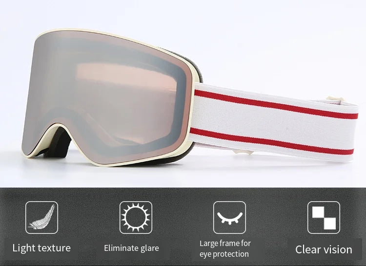 Gafas de esquí y snowboard para mujer y hombre, máscara de esquí con protección UV 400, antiniebla doble cilíndrica para nieve