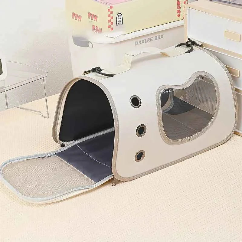 Collapsible Pet Carrier with Plastic Panels and Top and Side Entry