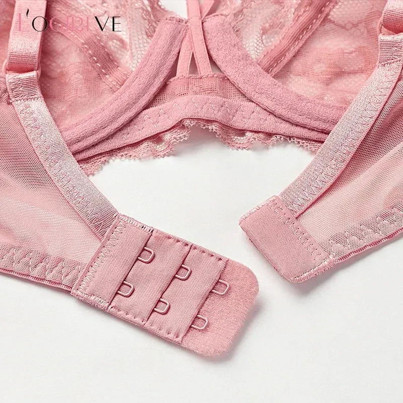 Logirlve Wholesale 3PCS Ropa Interior Sexy Mujer Sujetadores de Encaje Huecos Sujetador Ultrafino Lencería de Mujer Sujetador de Talla Grande