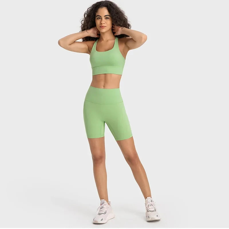 Nude Feel Yoga Sets  Cross Back Bra & Joggers
