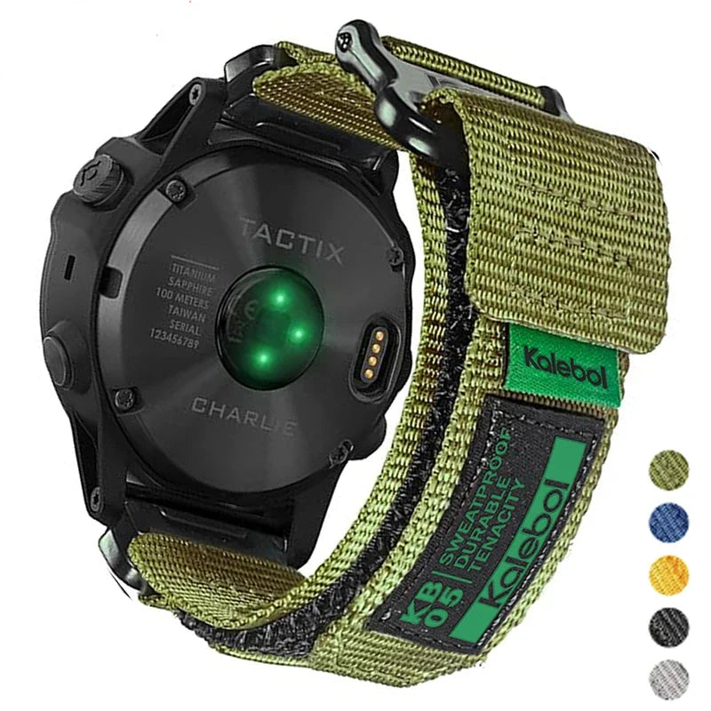 Garmin QuickFit 22/26mm Nylon Loop Band with Text Patch