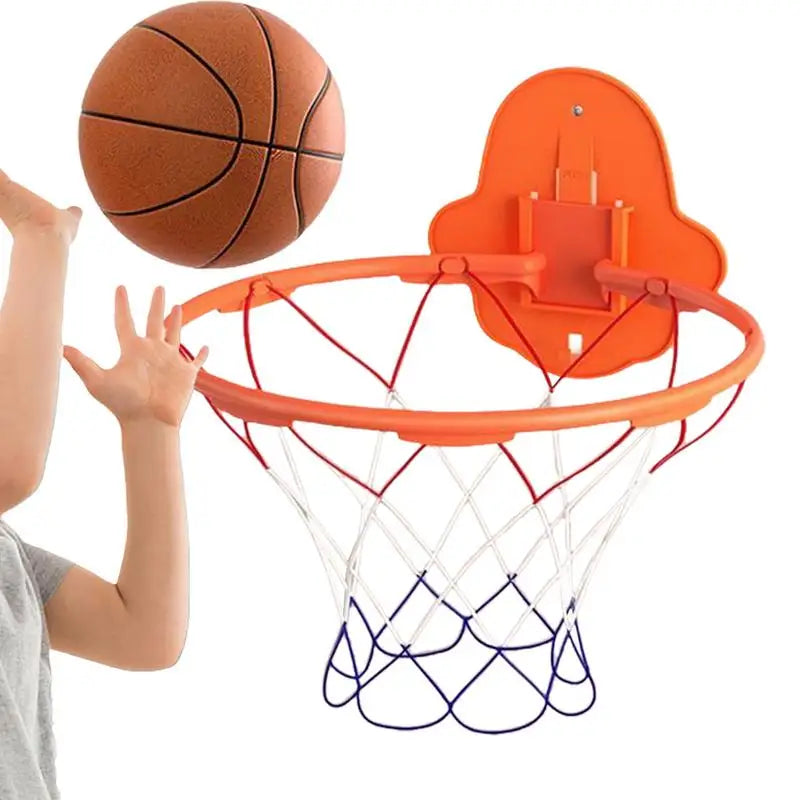 Indoor Basketball Hoop 32cm Dribbling Silent Basketball Training Hoop Noiseless Bouncing Foldable Wall-Mounted Outdoor Toys
