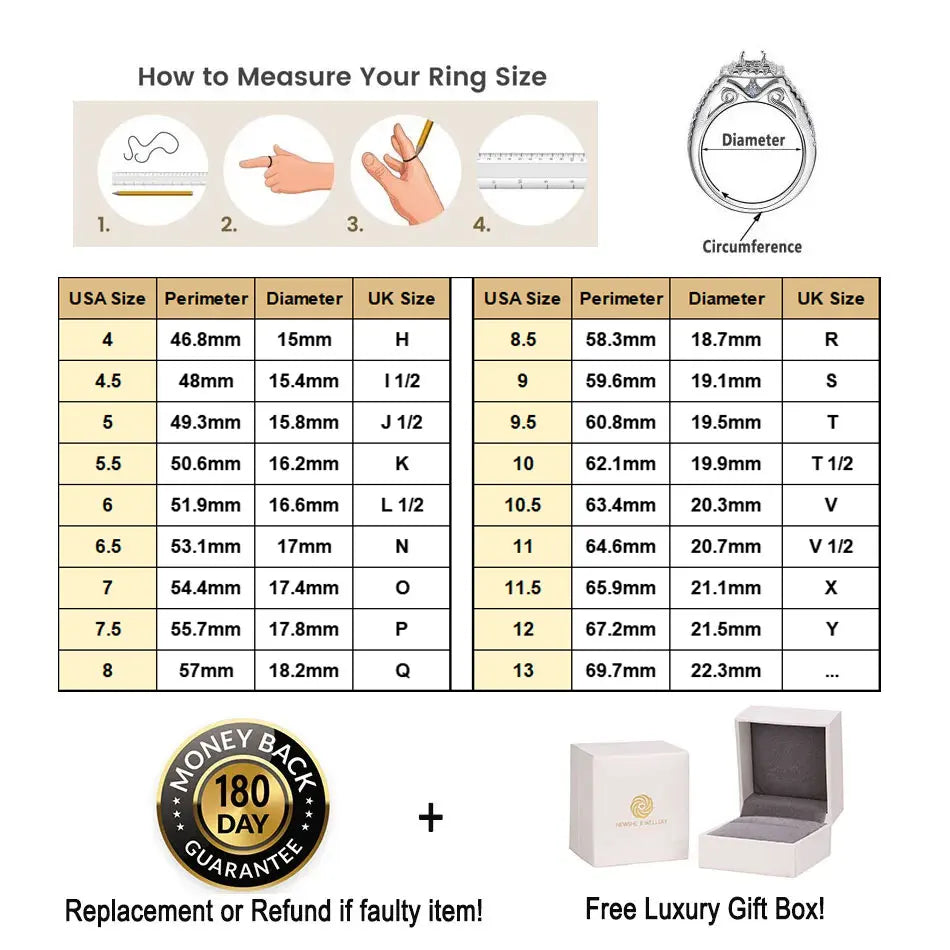 Newshe 2 Pcs GRA Certified Moissanite Princess Cut Wedding Rings Set for Women 925 Sterling Silver Engagement Ring Jewelry