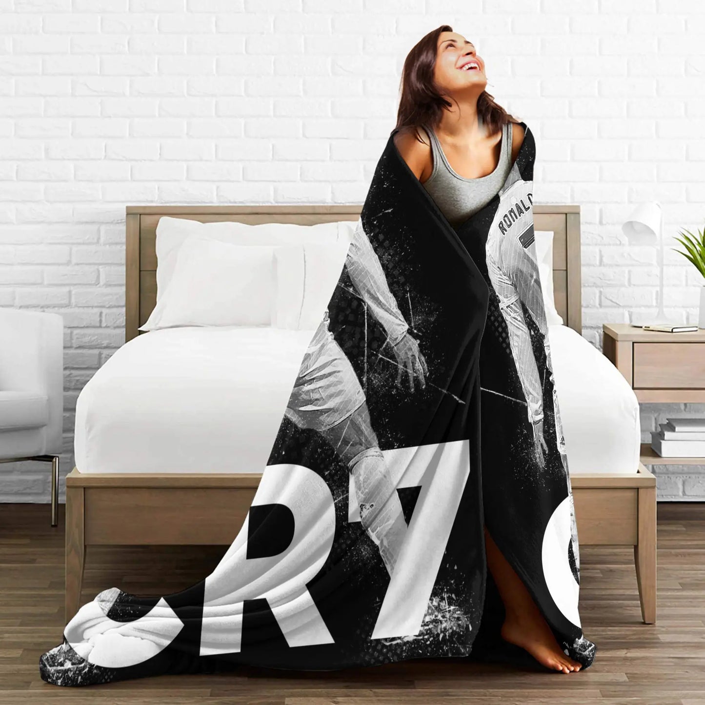 CR7  Football Soccer Blanket Ronaldos Flannel Funny Warm Throw Blanket for Bedding Lounge Decoration