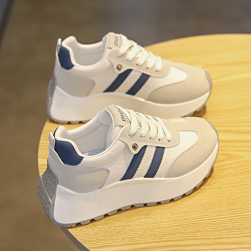 Moipheng Women Shoes Breathable Lace Up Platform Sneakers Lightweight Outdoor Training Sport Shoes Casual Running Sneaker Tenis
