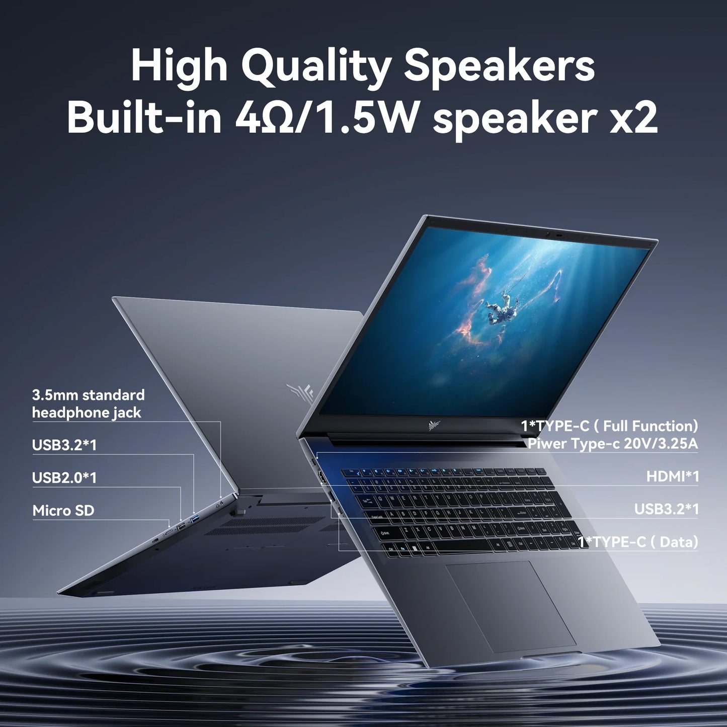 18.5" Laptop 16GB RAM 512gb SATA SSD AMD Ryzen 3 4300u Laptop Computer