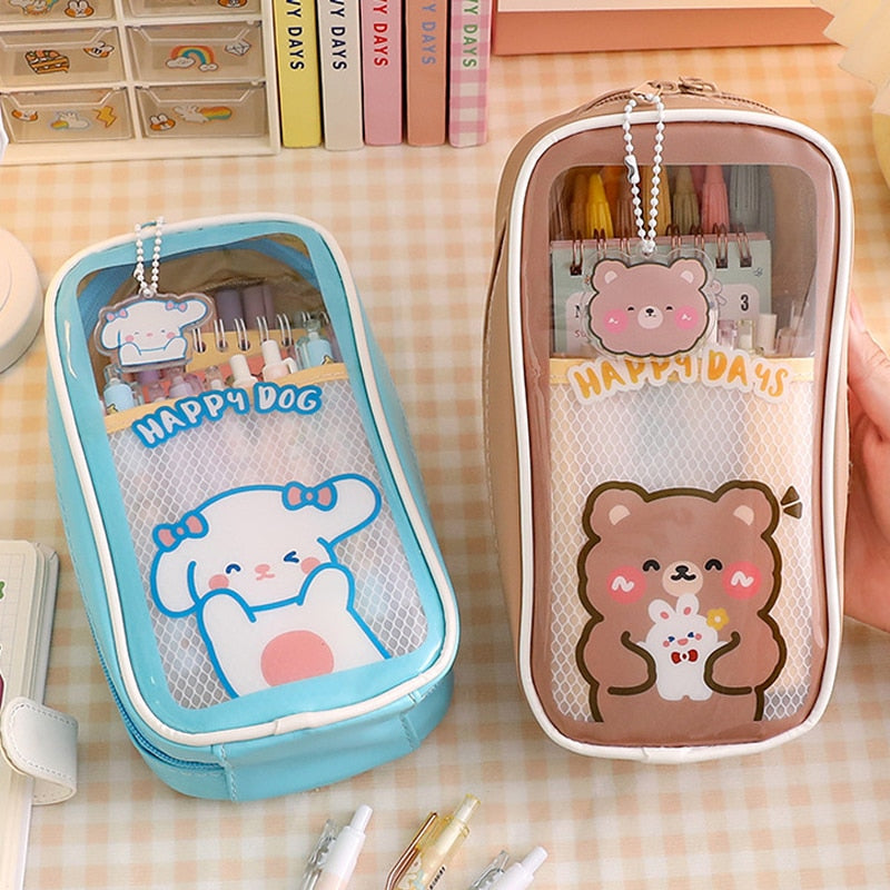 Estuche de Lápices Transparente Bonito